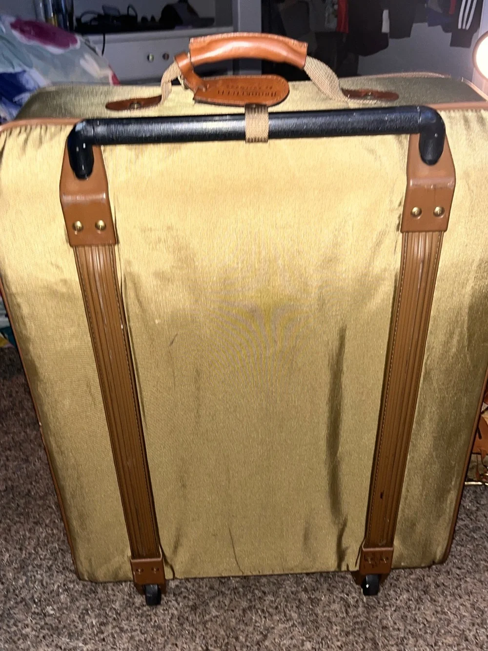 Vintage Hartmann Rolling Suitcase & Messenger Bag Set – Olive & Tan Leather